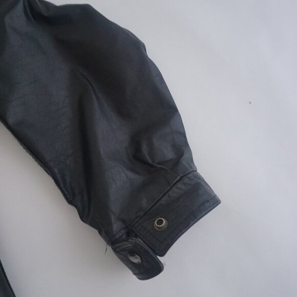 Vintage '80S Sears The Men'S Store Black Zip Up 100% Leather Bomber Jacket L - Picture 5 of 15